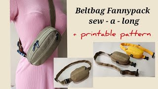 DIY BELTBAG FANNYPACK SEWING TUTORIAL / sew - a - long #6