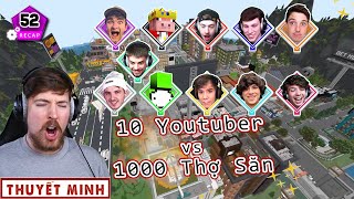 10 Youtuber Minecraft Lớn vs 1000 Thợ Săn Nghiệp Dư Thắng 30k Đô