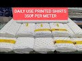 White cotton Printed shirt, 350₹ per meter, 58" big panna, small prints, daily use, 560₹(1.60).