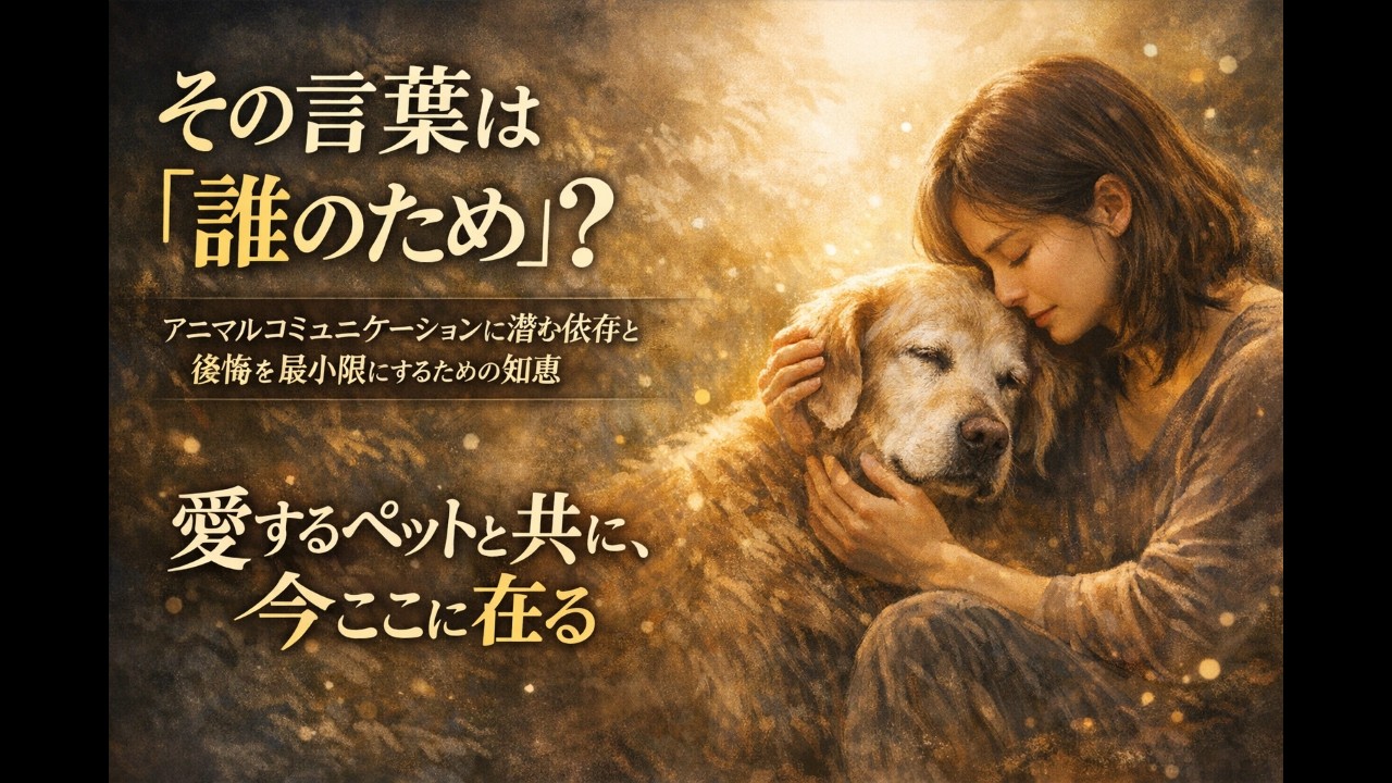 その言葉は「誰のため」？アニマルコミュニケーションに潜む依存と、後悔を最小限にするための知恵