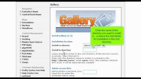 WHB Presents: Installing Gallery from Fantastico