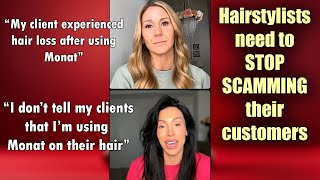My client experienced hair loss when using Monat | Hairstylist scamming clients | #antimlm #monat