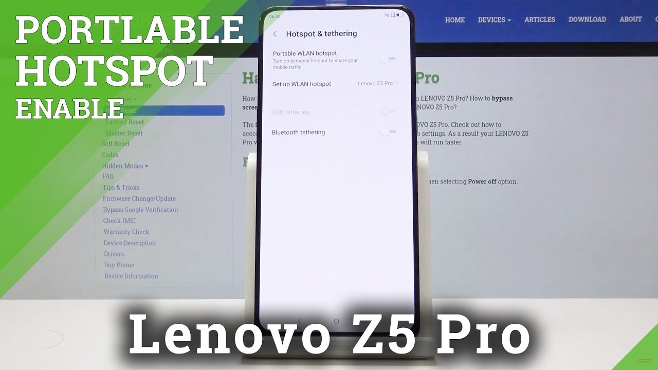 How to Activate Portable Hotspot in LENOVO Z5 Pro Share WiFi YouTube