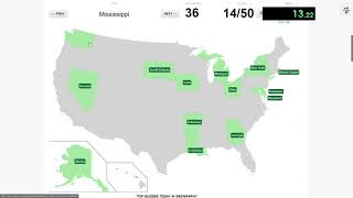 Sporcle - Find the US States - No Outlines Minefield in 45 sec [Old World Record]