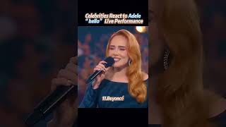🎤 CELEBRITIES REACT TO ADELE – “HELLO” LIVE PERFORMANCE 😱🔥 #shorts #viral #music