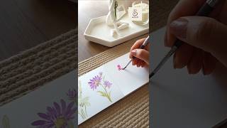 Easy Pink flower painting in watercolors #wocol #floralartist #123watercolorflowers