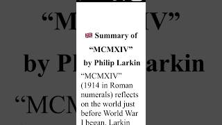 MCMXIV Summary