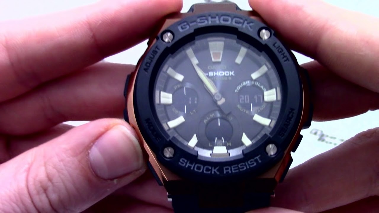 美品　CASIO G-SHOCK GST-W120L Casio G-SHOCK GST-W120L-1BER watch video 2017 - YouTube