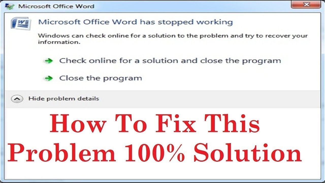 excel 2013 stopped working windows 10