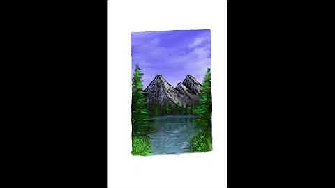 landscape Bob Ross style time lapse drawing in procreate