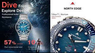 NORTH EDGE TRITON-TI🌊朱仔推介《第二代⌚ TITANIUM鈦金屬🌞180天光動能 自家機芯 300m🤿》 快閃優惠HK1228😱Tel 96699429💢 