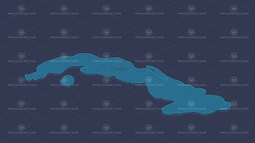 Cuba animated map with alpha channel.