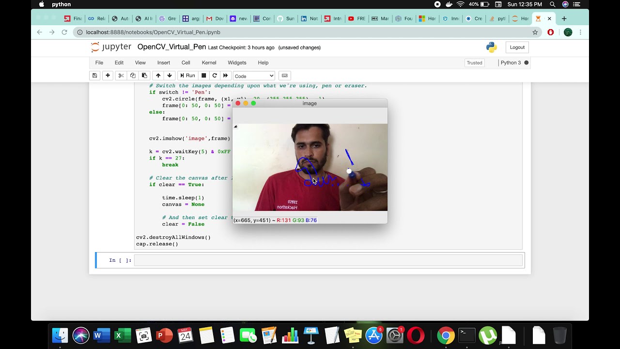 Virtual Pen Open CV Project Demo - YouTube