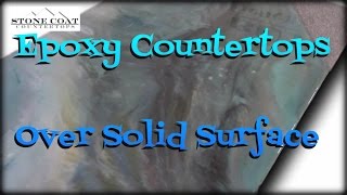 ⁣Epoxy Countertops over Solid Surface