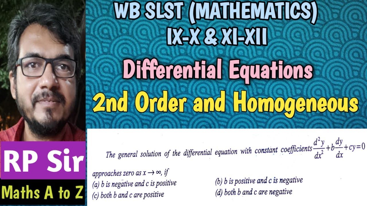 The general solution of ( D^2+bD+c)y=0 approaches to zero as x tends to infinity if 