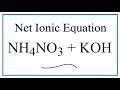 Net Ionic Equations and Spectator Ions