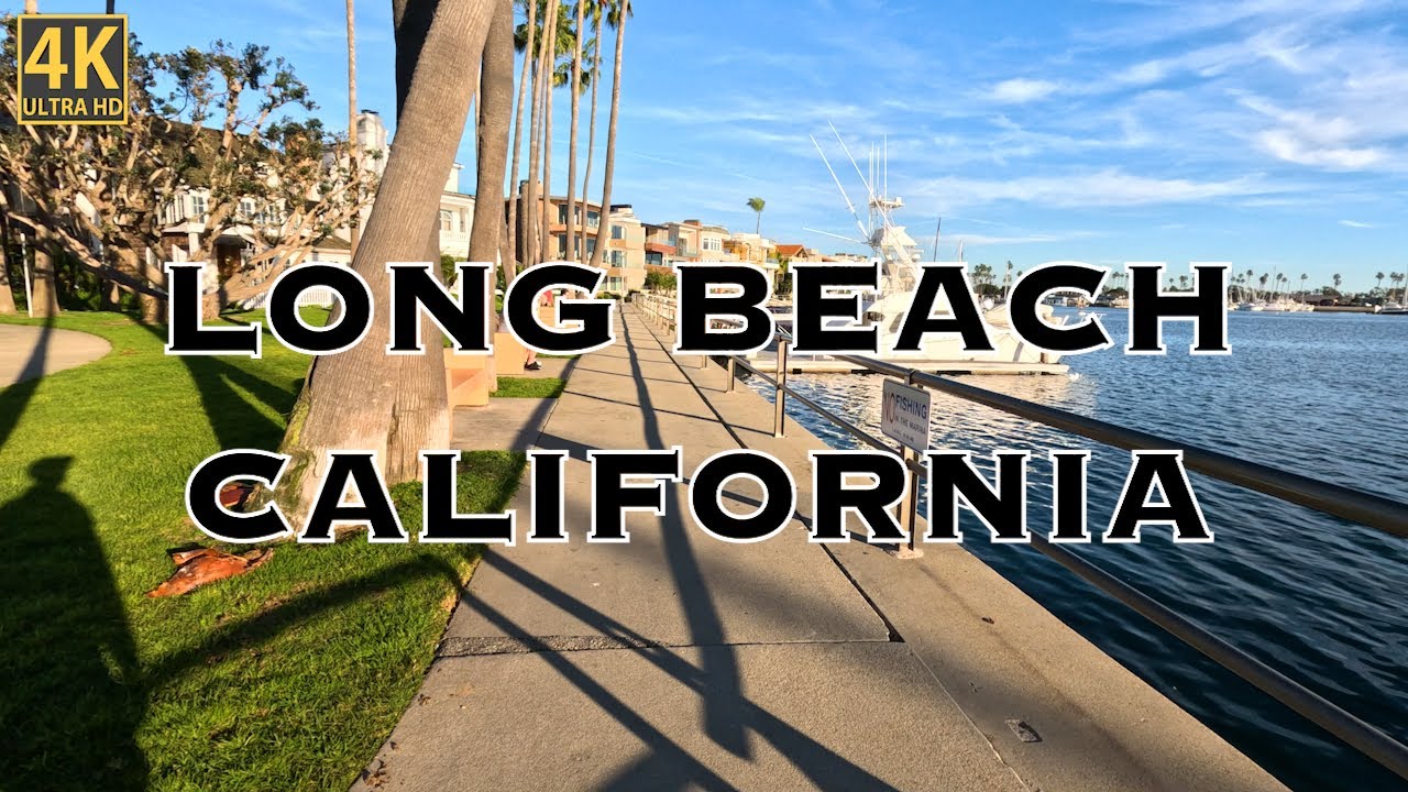 Naples Islands, Long Beach, California, USA | 4K | POV Walk | Virtual Treadmill Travel Vlog