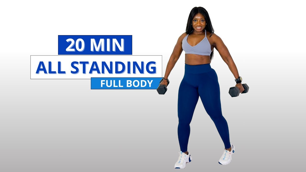 20 MIN NO JUMPING ALL STANDING HIIT With Weights - No Repeat, Low ...