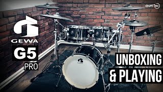 Gewa G5 Pro electronic drums unboxing & playing by drum-tec