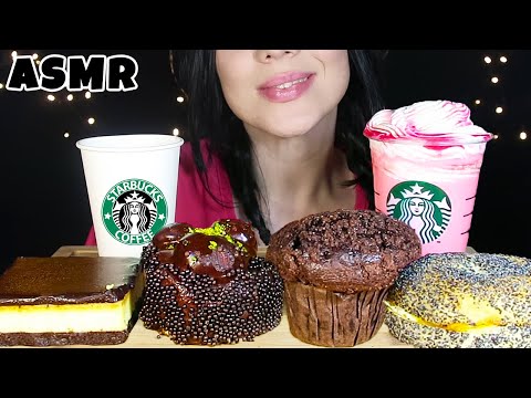 STARBUCKS ASMR | Brownie Cheesecake, Muffin, Profiterol Pasta, Sandviç | Asmr Türkçe Yemek