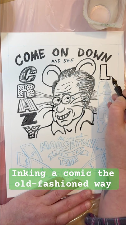 #inking a #comic the old-fashioned way feat. my #originalcharacter Crazy Larry