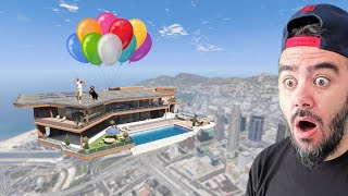 Dev Balonlarla Franklinin Evini Uçurdum - Gta 5 Mods