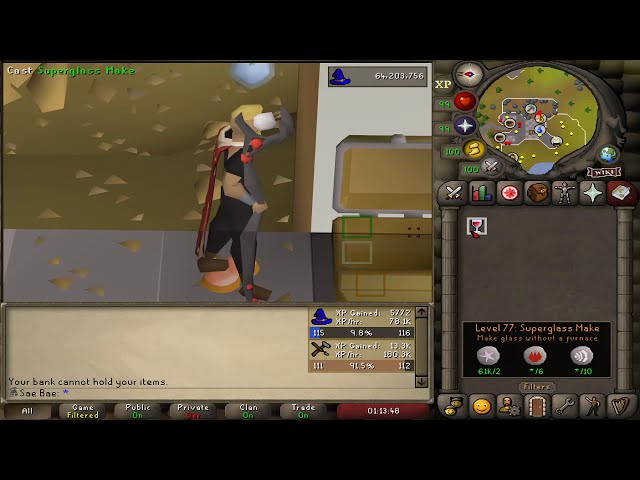 6-Tick Superglass Make (180k crafting xp/hr, 78k magic xp/hr) - YouTube