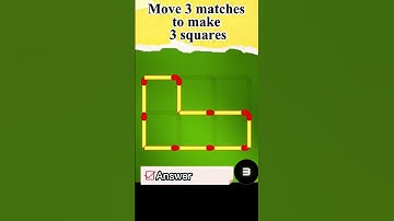 Matches puzzle №23 Move 3 matches to make 3 squares