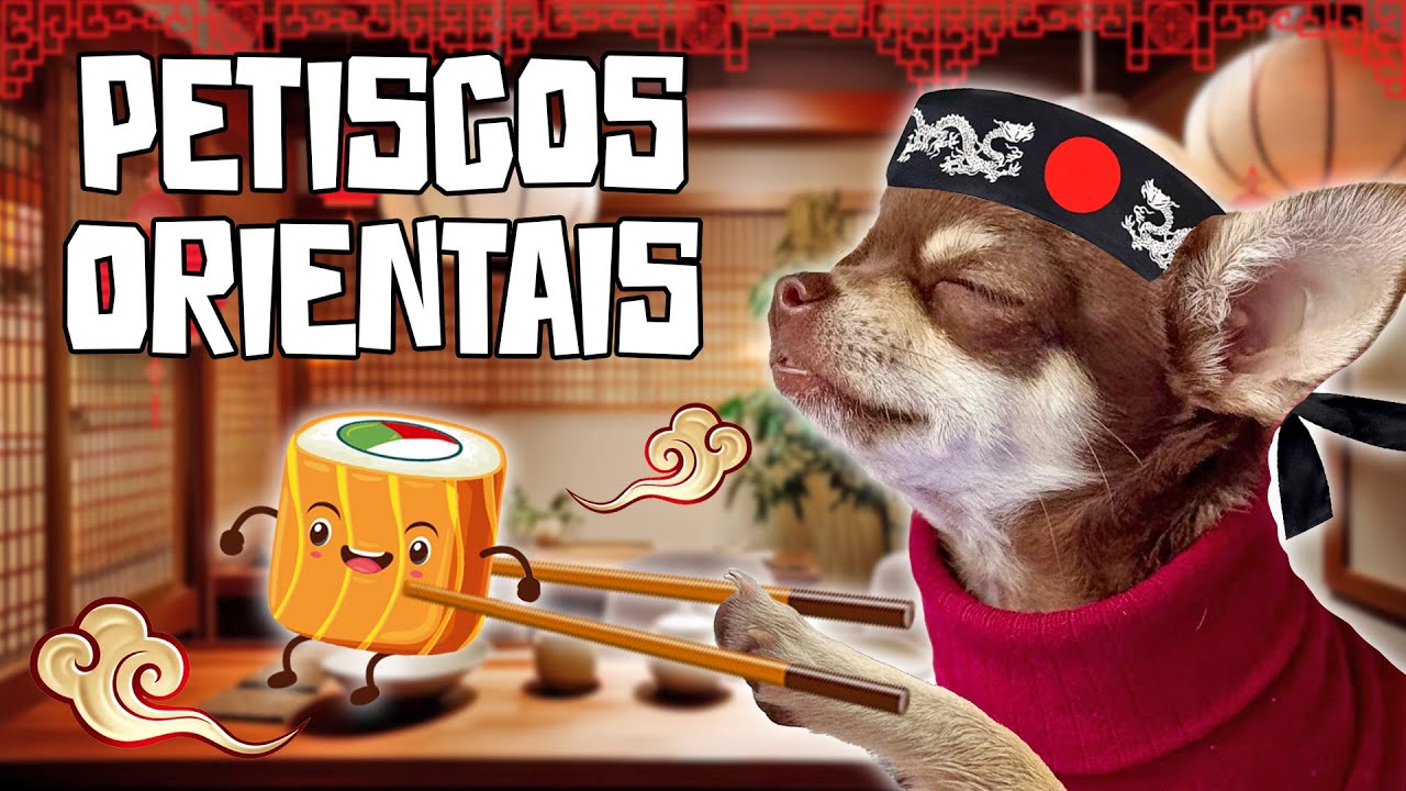 MEUS CACHORROS PROVARAM COMIDAS ORIENTAIS!