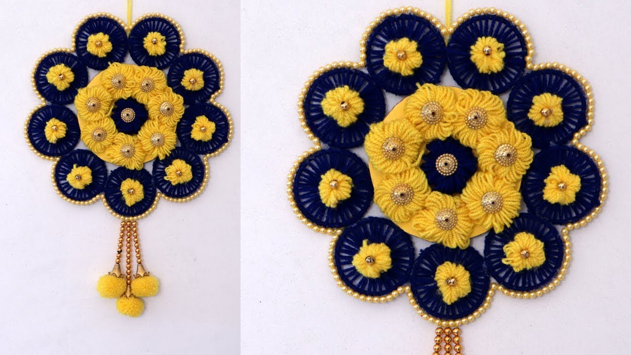 DIY Wall Hanging Out of Bangles & Wool !!! Best Out of Waste Bangles