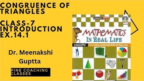 Ex.14.1 Congruence of Triangles | Cordova | CLASS-7 | Math | Chapter-14