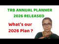 TRB ANNUAL PLANNER 2026 RELEASED - WHAT IS OUR 2026 PLAN ? #ugtrbmaths #tnset #csirnetmaths