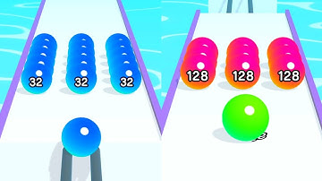 BALL RUN 2048 Game All Levels Gameplay Video Android, iOS  - Rainbow Balls