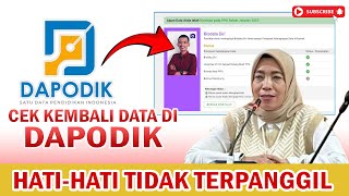 🔴PERIKSA KEMBALI KESESUAIAN DATA DI DAPODIK, AGAR TERPANGGIL DALAM PPG DALJAB TAHUN 2024❗