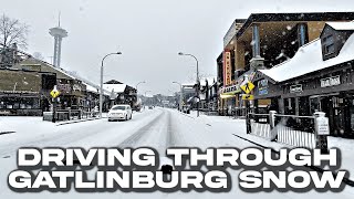 DRIVING SNOW-COVERED STREETS IN GATLINBURG, PIGEON FORGE |Outtakes From Original Snow Videos| by Smoky Mountain Family 33,434 views 3 months ago 8 minutes, 50 seconds