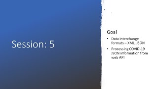 Python boot camp | Session 5 | Data interchange formats (JSON, XML)