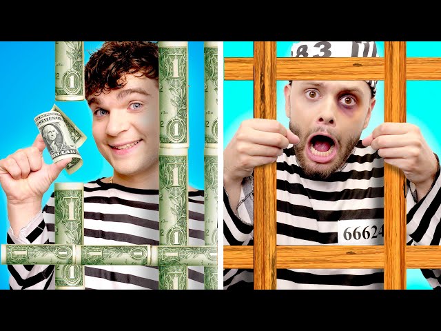 Rich Jail vs Broke Jail! Funny Situations u0026 DIY Ideas class=