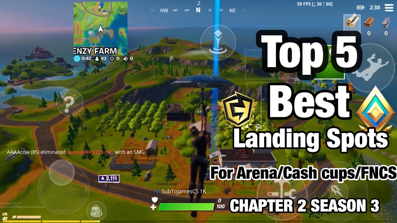 Top 5 Best Landing Spots For Comp Fortnite CHAPTER 2 SEASON 3 Solos and Trios Arena/Cash cups