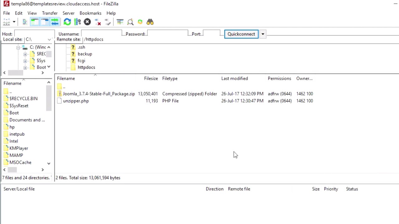 How to unpack zip file onto FTP within seconds - YouTube