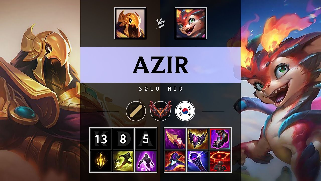 Azir Mid vs Smolder - KR Grandmaster Patch 25.21