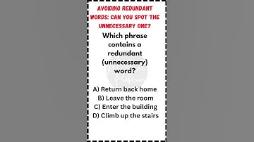 Avoiding Redundant Words: Can You Spot the Unnecessary One? | English Grammar Quiz