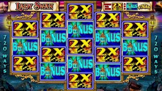 ★★JACKPOT HANDPAY★★$500 BETS★★LADY SWAN HIGH LIMIT SLOT MACHINE BUENO DINERO MUSEUM SLOTS IGT