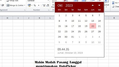 Cara menampilkan kalender (DatePicker) di excell 2010