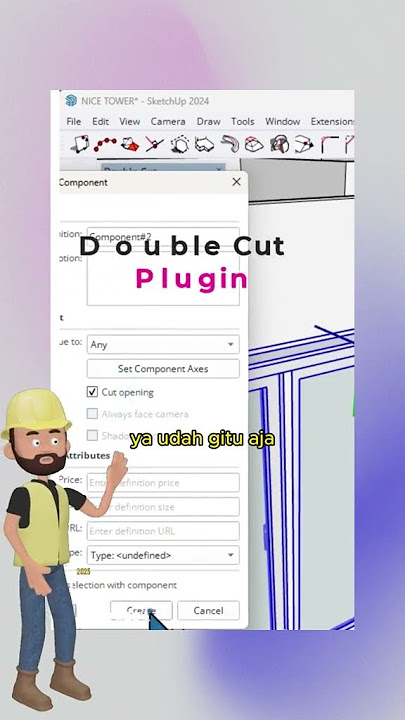 Cara cepat bikin jendela tanpa melubangi tembok 1 per 1 di sketchup #tutorialsketchup #sketchup