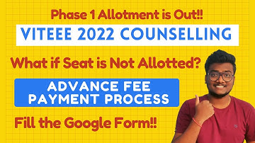 VITEEE Counselling 2022 Phase 1 Allotment | Important Dates? | Cutoffs? #viteee2022