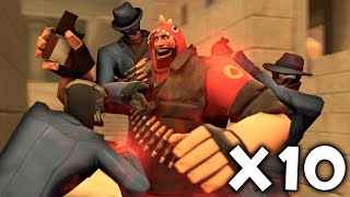 TF2 X10: БЕССМЕРТНЫЙ ХЭВИ, СУПЕР ПОДРЫВНИК И ШПИОН-БЛЕНДЕР!