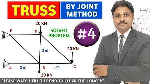 TRUSS BY JOINT METHOD SOLVED PROBLEM 4 IN ENGINEERING MECHANICS