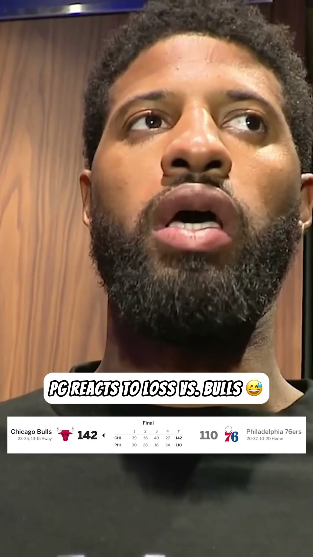 Paul George after the Sixers gave up 142 PTS against the Bulls ?