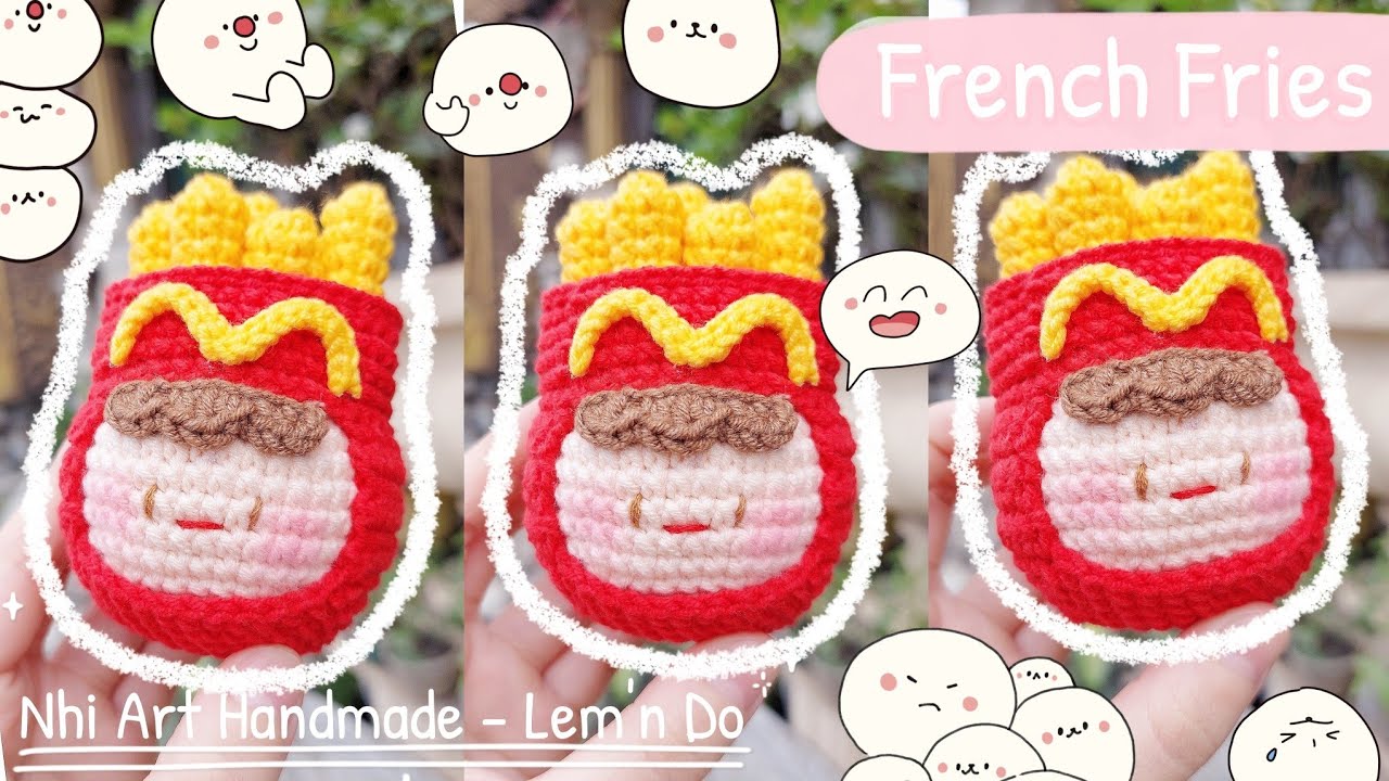 How to crochet FRENCH FRIES | Crochet POTATO | Hướng dẫn móc KHOAI TÂY CHIÊN bằng len | Lem'n Do