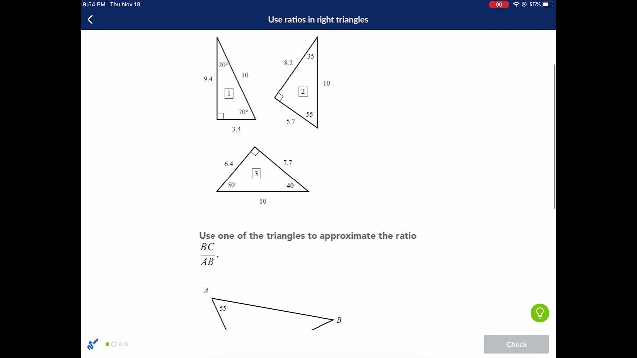 Khan Academy Tutorial use ratios in right triangles YouTube